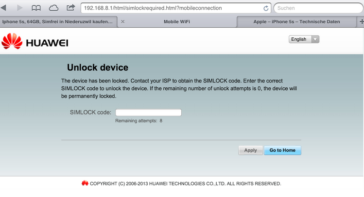 Unlock Huawei E5372 WiFi Mobile Router